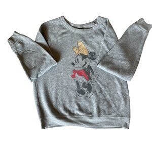 Disney Gray Sweatshirt with Minnie Mouse Print